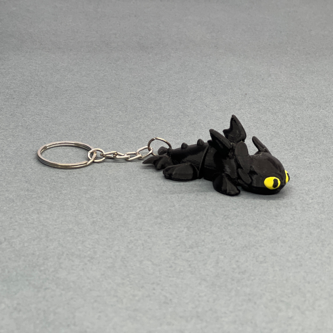 Set of 2 | 3D Printed Flexible Keychain | Light Fury & Night Fury.