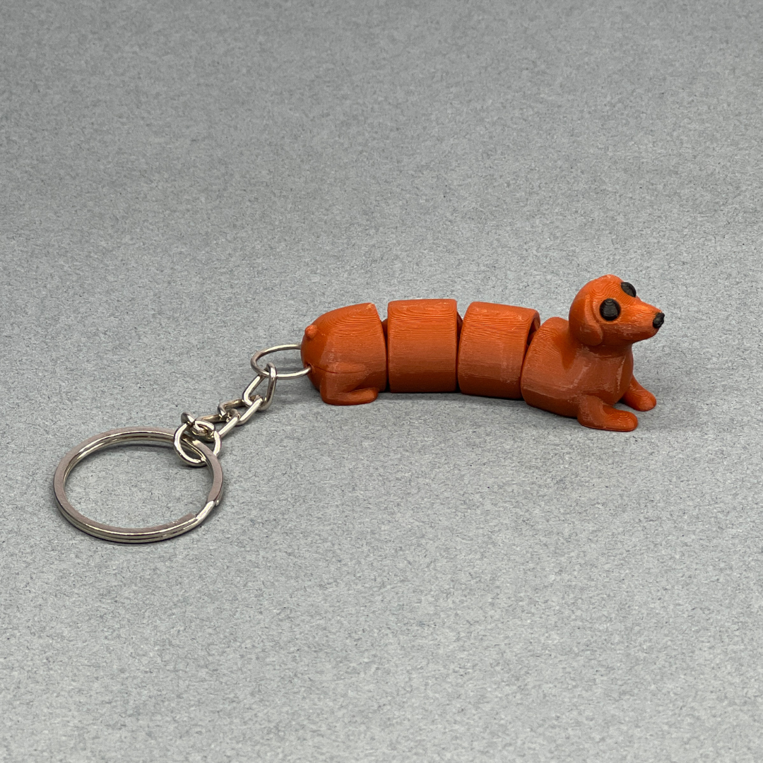 Set of 2 | 3D Printed Flexible Keychain | Fidget Cat & Dog