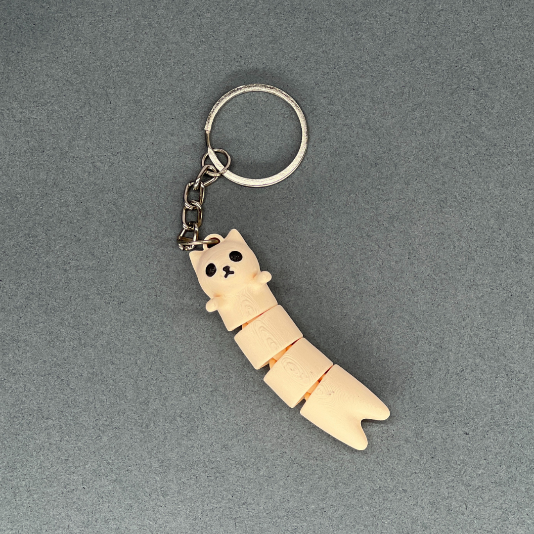 Set of 2 | 3D Printed Flexible Keychain | Fidget Cat & Dog