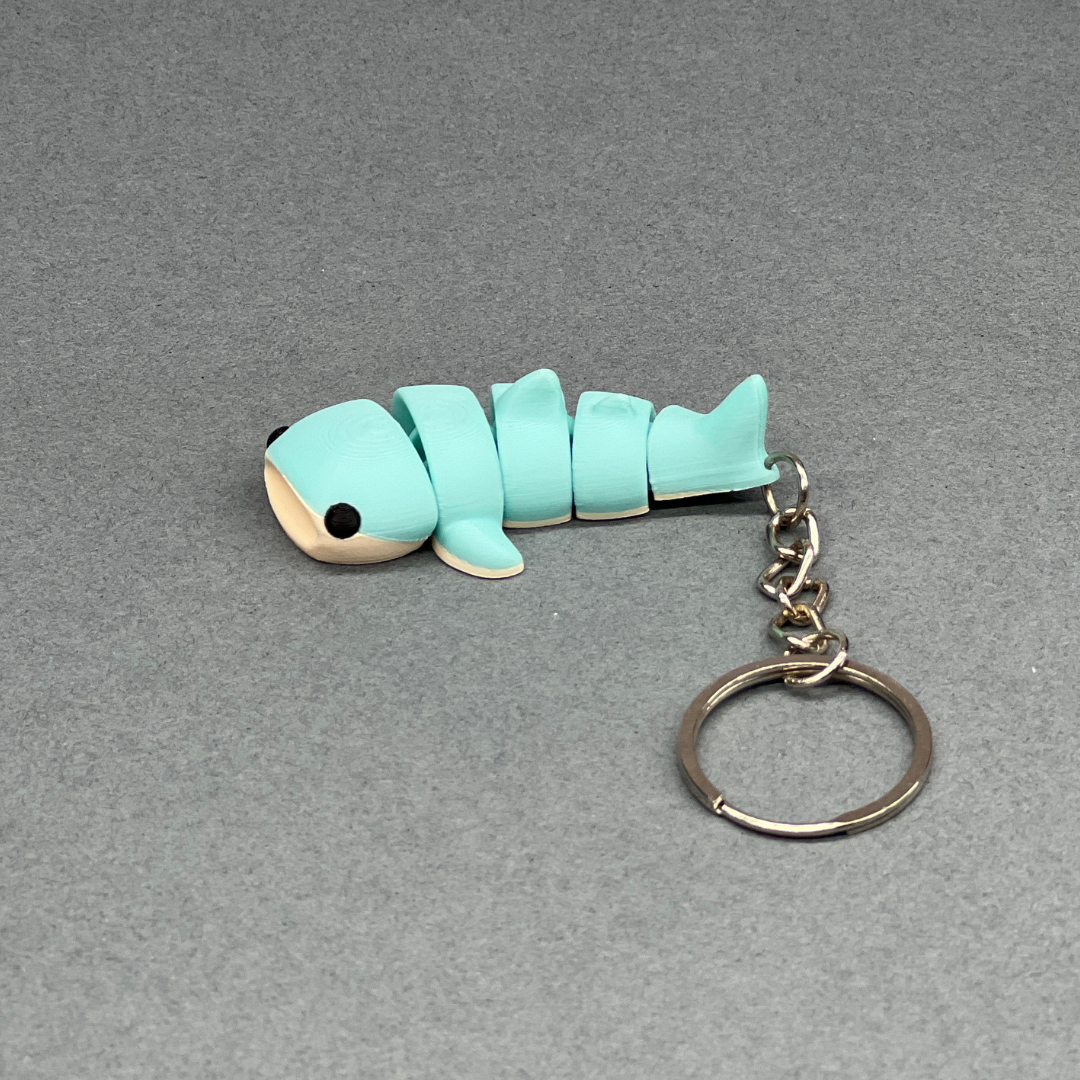 Set of 2 | 3D Printed Flexible Keychain | Manta Ray & Whale shark